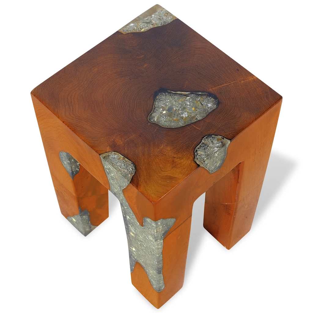 Tabouret Bois de teck massif et résine - XIOS