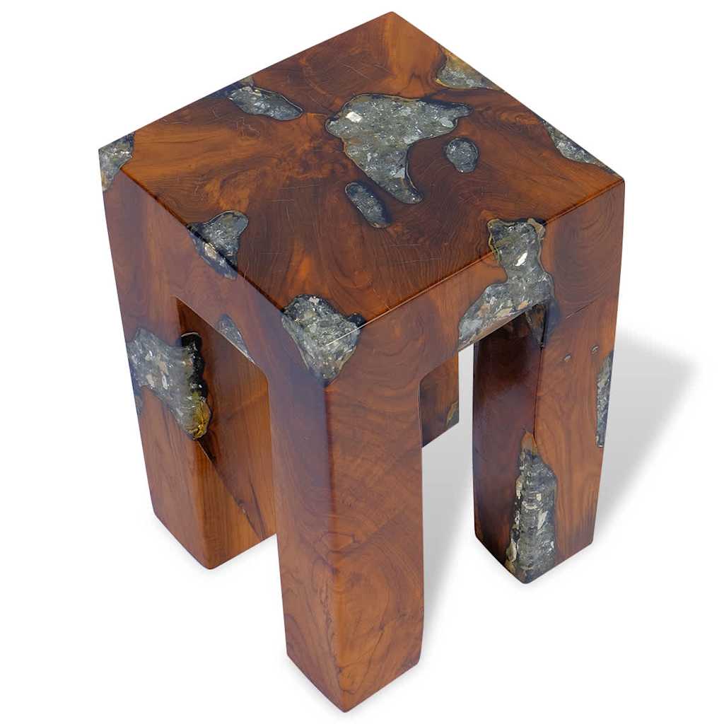 Tabouret Bois de teck massif et résine - XIOS