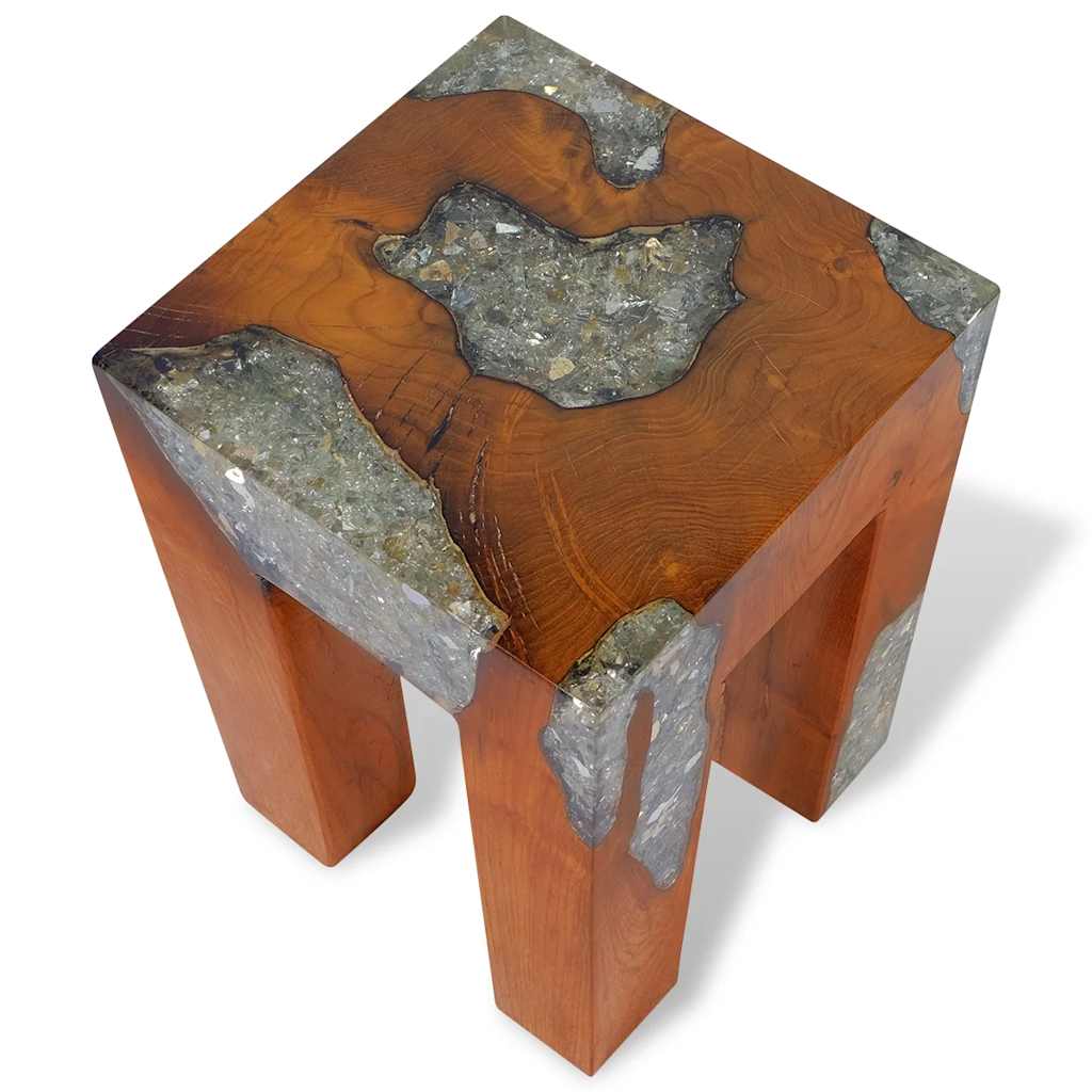 Tabouret Bois de teck massif et résine - XIOS