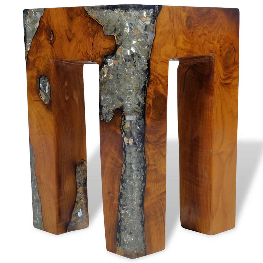 Tabouret Bois de teck massif et résine - XIOS