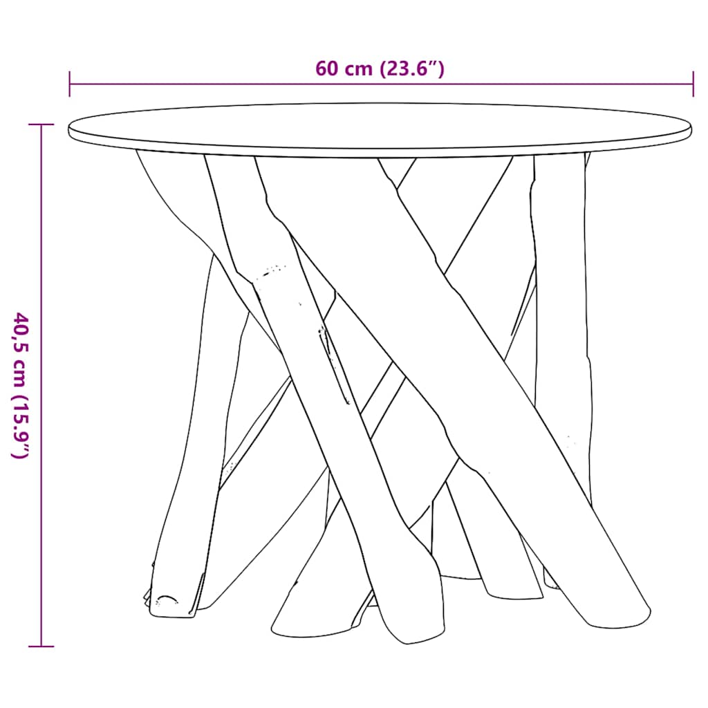 Table basse Bois flottant de teck massif 60 cm - XIOS