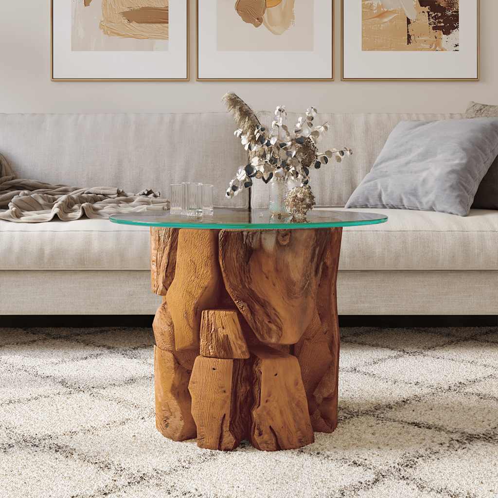 Table basse Bois flottant de teck massif 60 cm