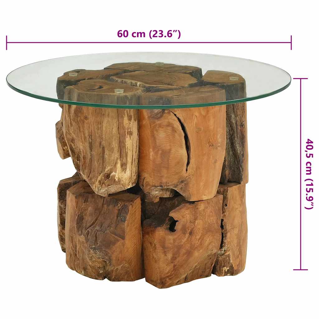 Table basse Bois flottant de teck massif 60 cm - XIOS