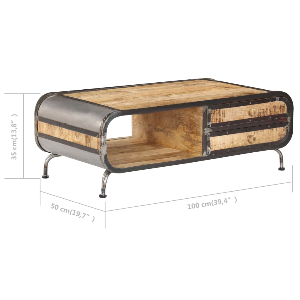 Table basse 100x50x35 cm Bois de manguier massif - XIOS