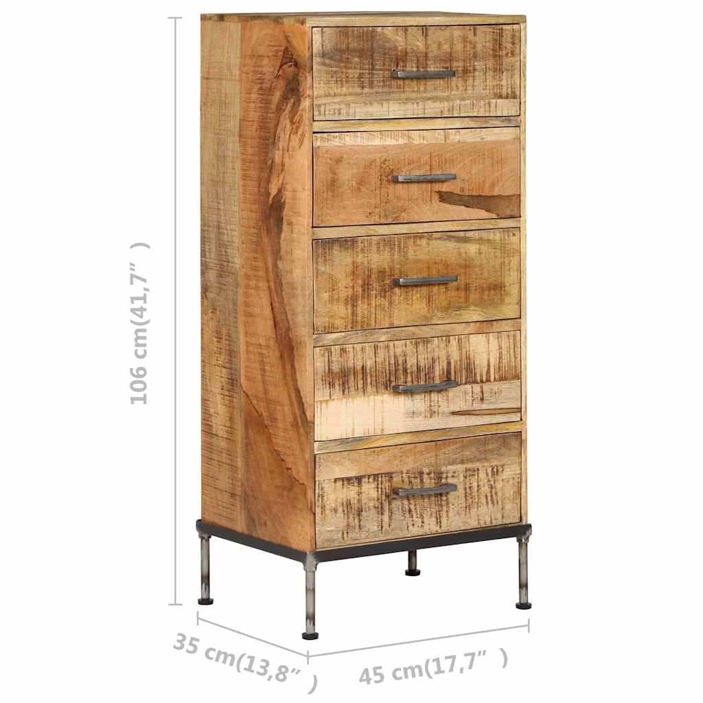 Coffre à tiroirs 45x35x106 cm Bois de manguier massif - XIOS