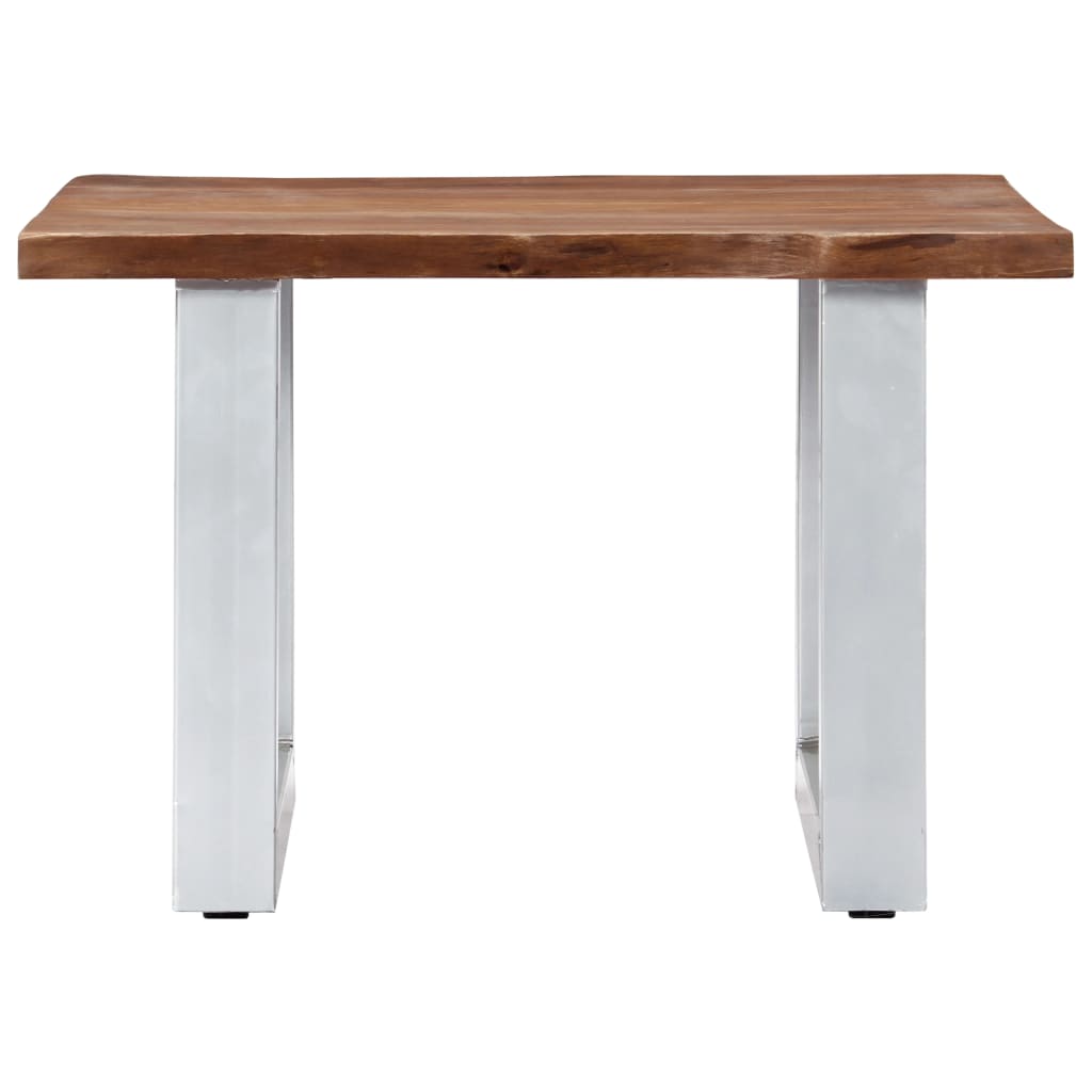 Table basse avec bord naturel 60x60x40 cm Bois d'acacia massif - XIOS