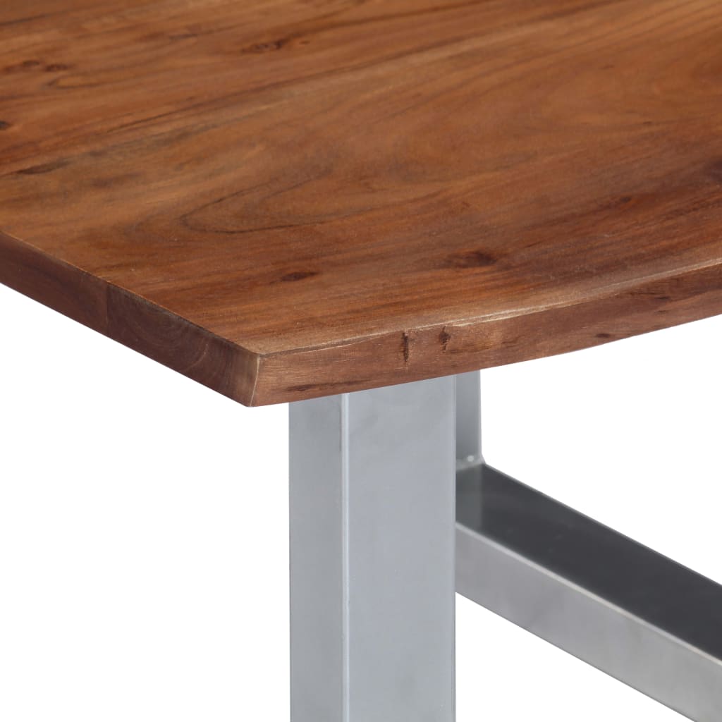 Table basse avec bord naturel 60x60x40 cm Bois d'acacia massif - XIOS