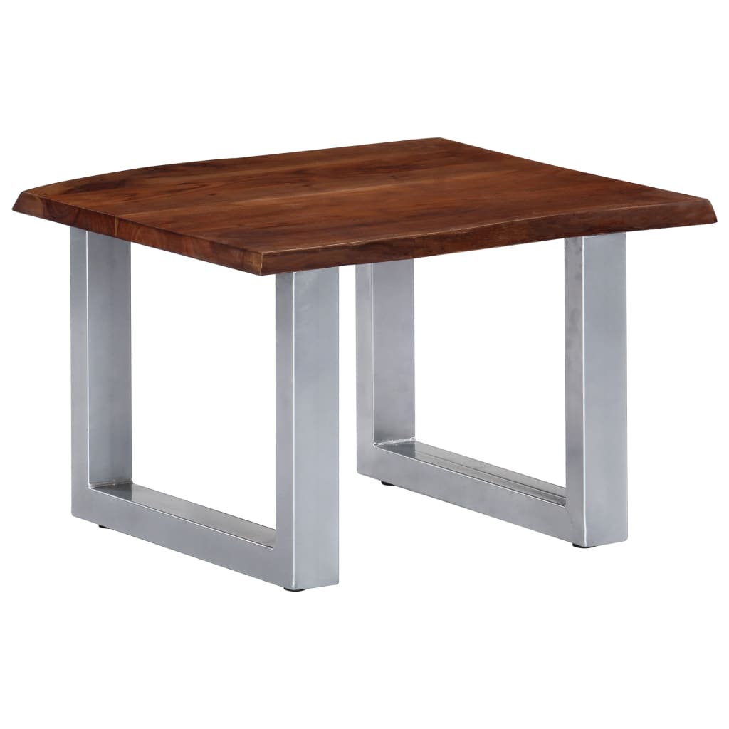 Table basse avec bord naturel 60x60x40 cm Bois d'acacia massif - XIOS