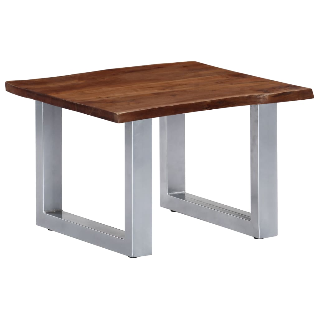 Table basse avec bord naturel 60x60x40 cm Bois d'acacia massif - XIOS