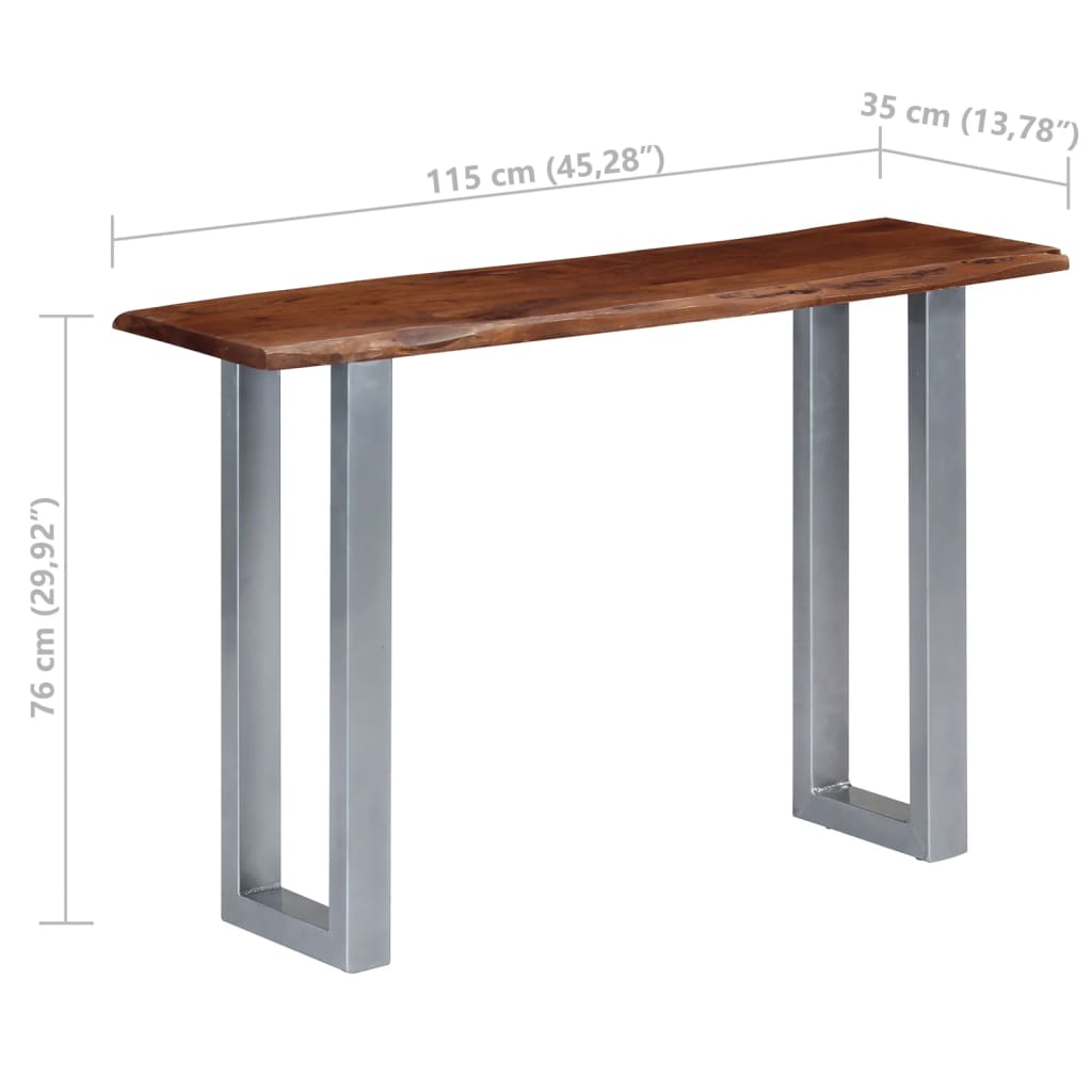 Table console 115x35x76 cm Bois d'acacia massif et fer - XIOS