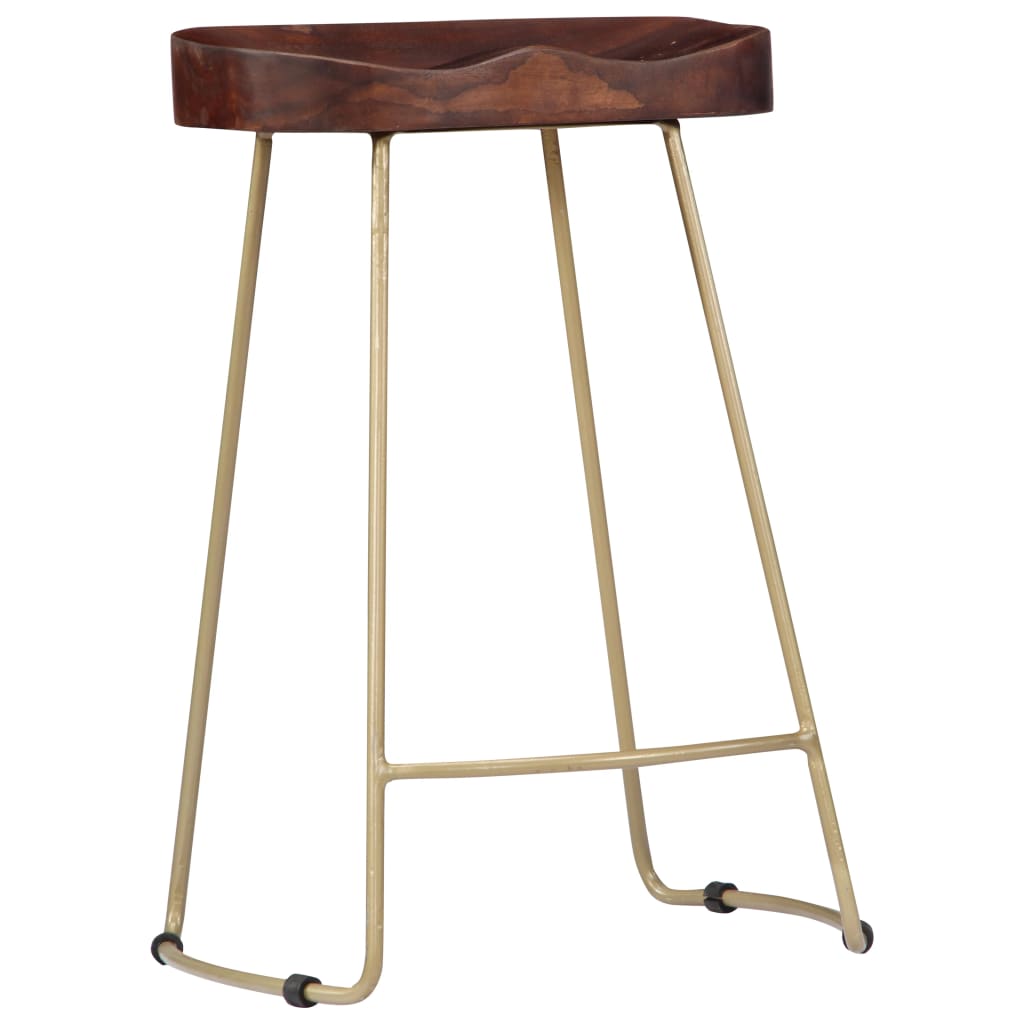 Tabourets de bar Gavin lot de 2 bois de manguier massif - XIOS