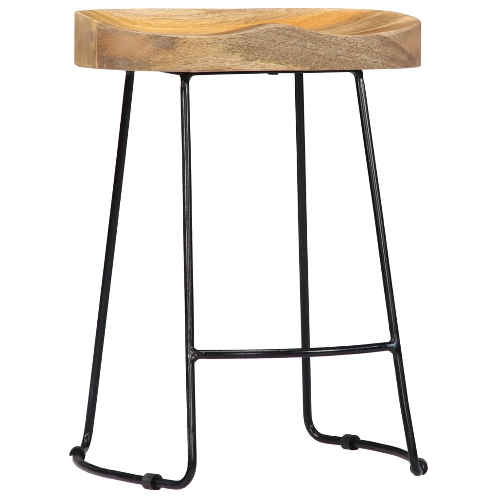 Tabourets de bar Gavin lot de 2 bois de manguier solide - XIOS