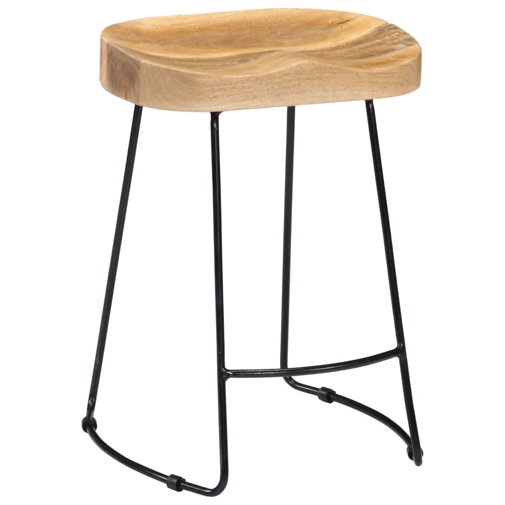 Tabourets de bar Gavin lot de 2 bois de manguier solide - XIOS