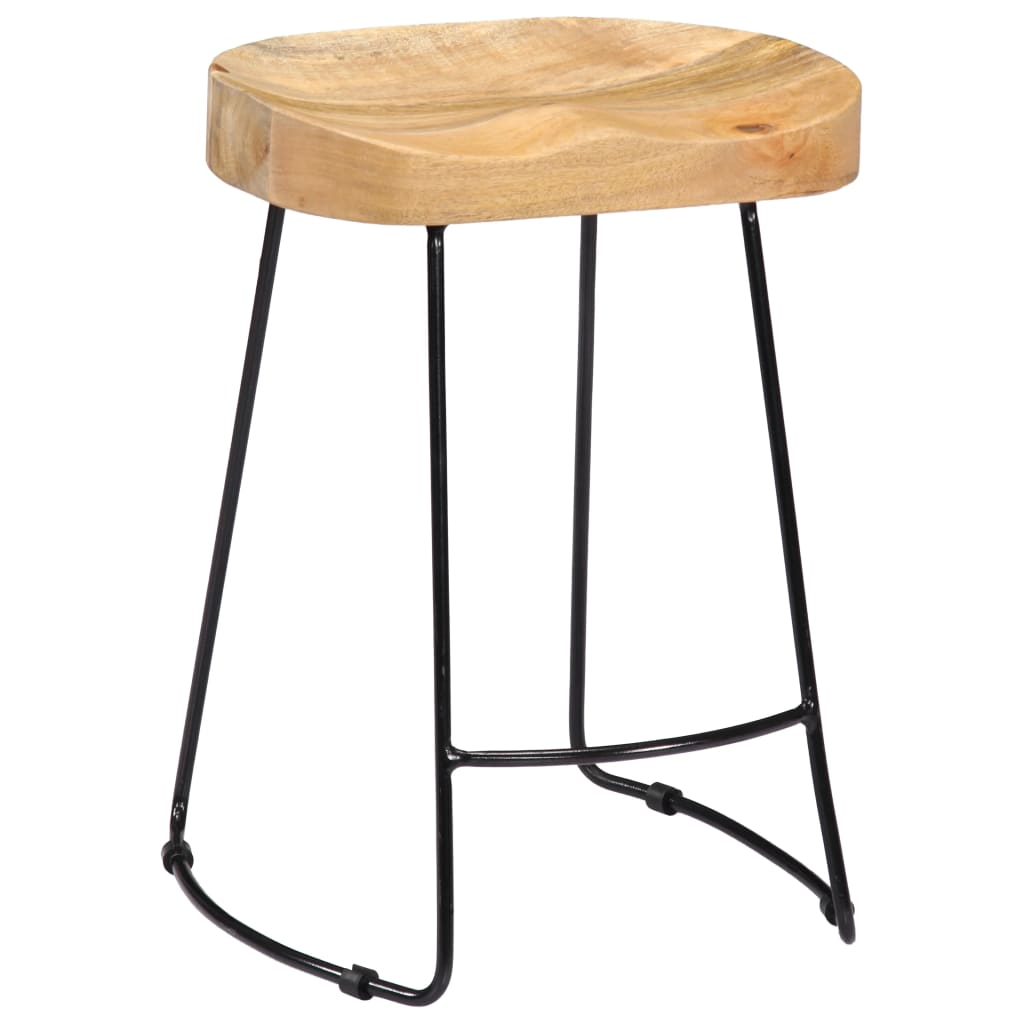 Tabourets de bar Gavin lot de 2 bois de manguier solide - XIOS