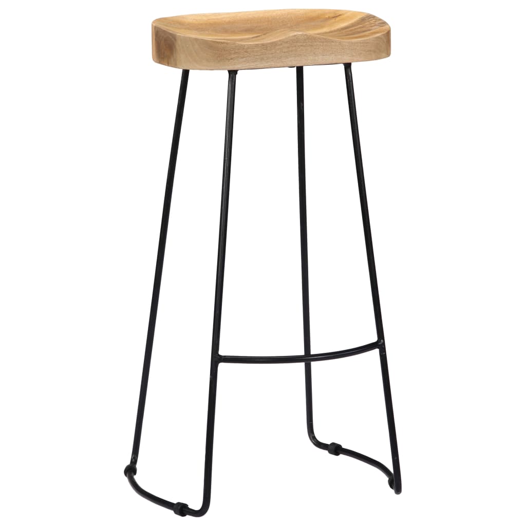 Tabourets de bar Gavin lot de 2 bois de manguier massif - XIOS