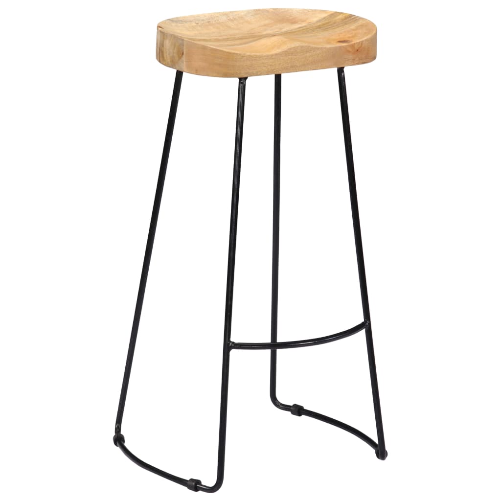 Tabourets de bar Gavin lot de 2 bois de manguier massif - XIOS