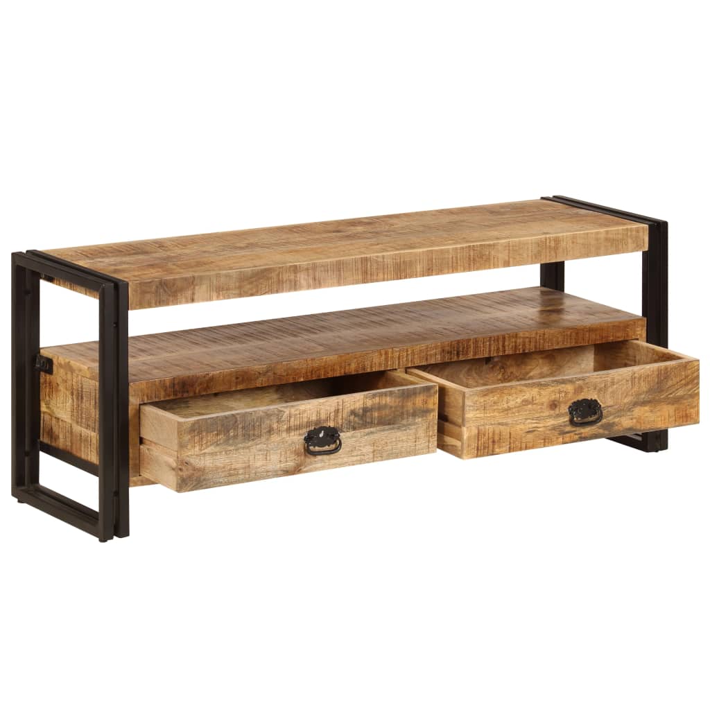 Meuble TV 120x35x45 cm Bois solide de manguier - XIOS