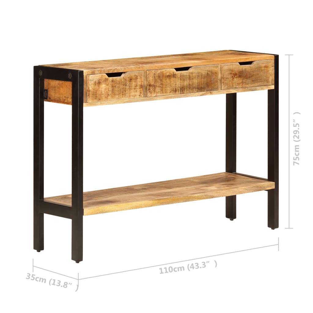 Buffet avec 3 tiroirs 110x35x75 cm Bois de manguier massif - XIOS