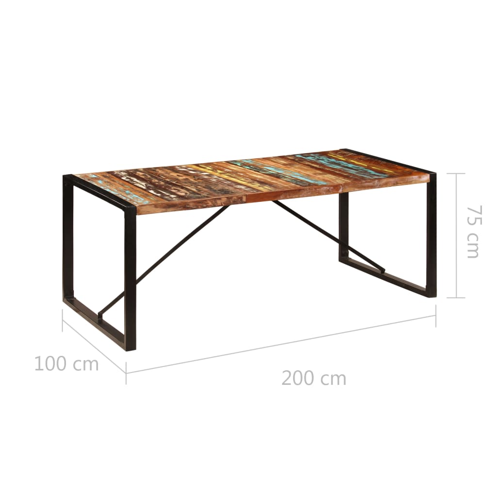 Table à dîner 200x100x75 cm Bois de récupération solide - XIOS
