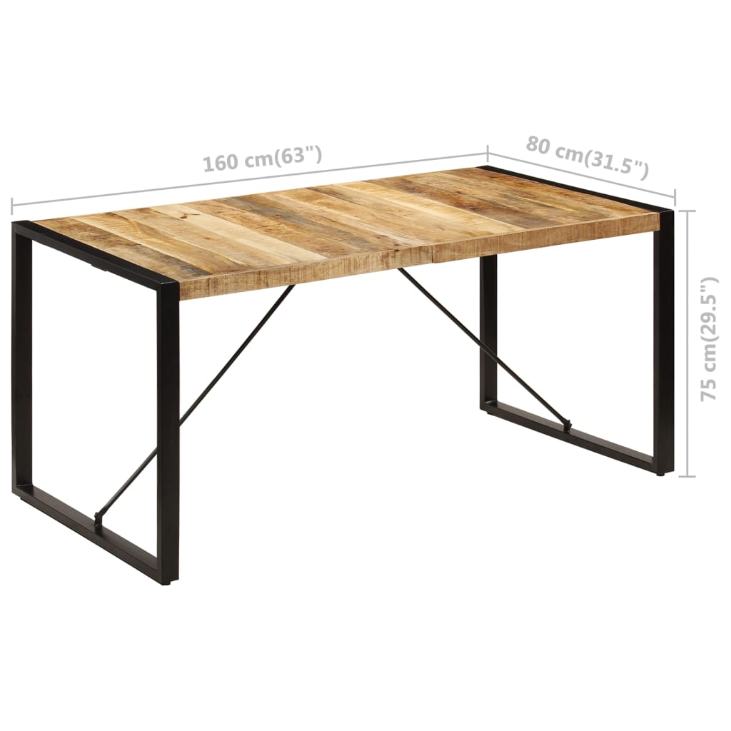 Table à manger 160x80x75 cm bois de manguier massif - XIOS