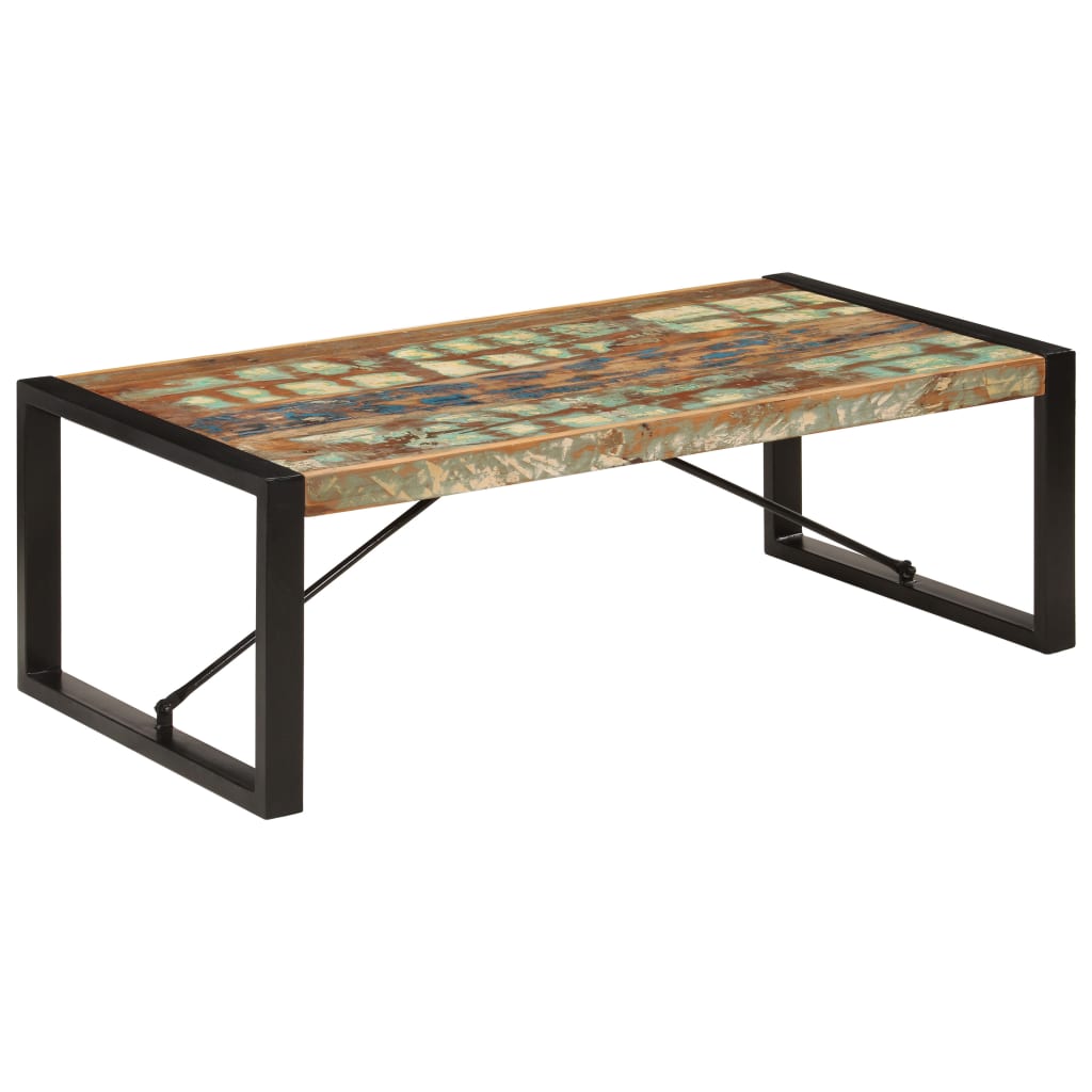 Table basse 120x60x40 cm Bois de récupération solide - XIOS