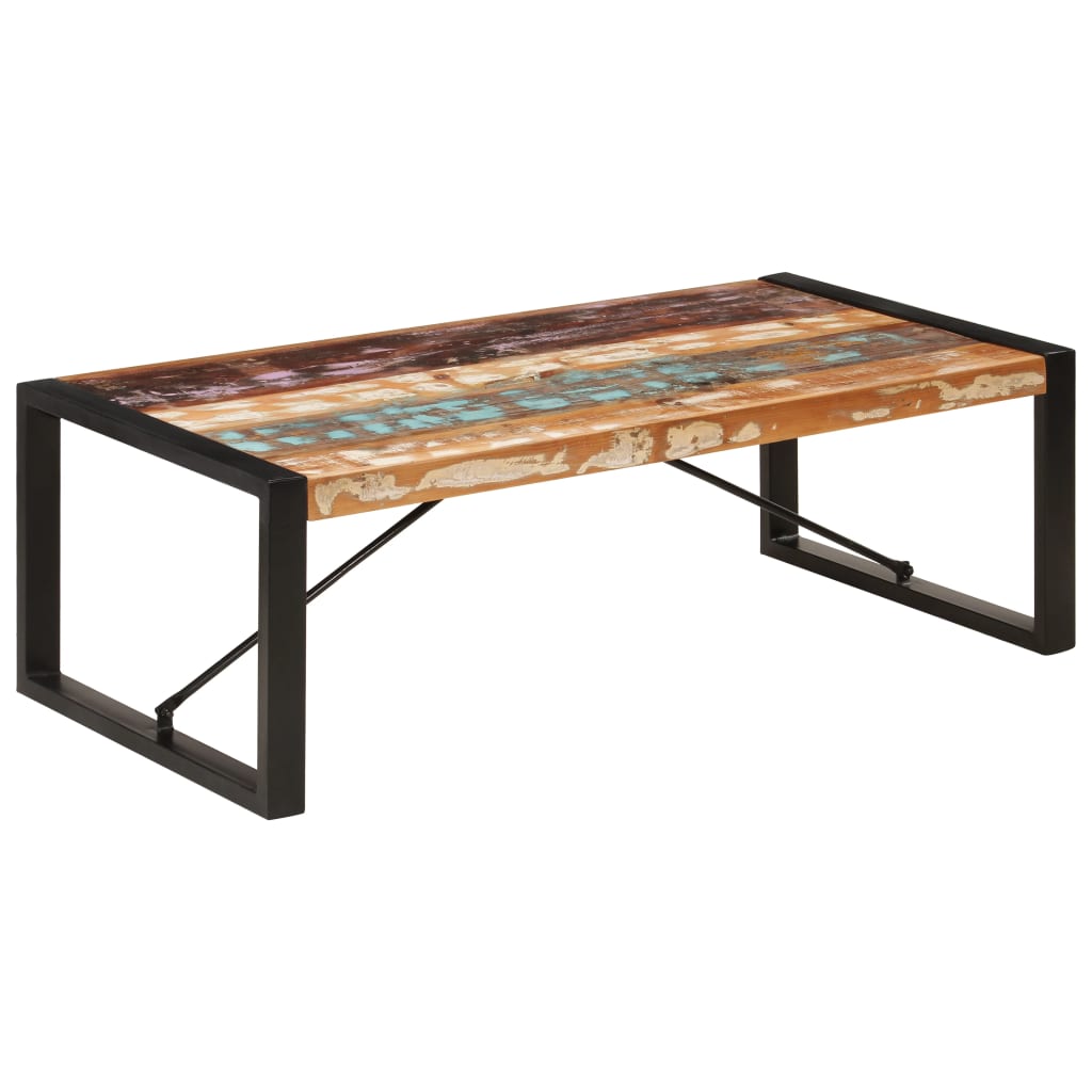 Table basse 120x60x40 cm Bois de récupération solide - XIOS