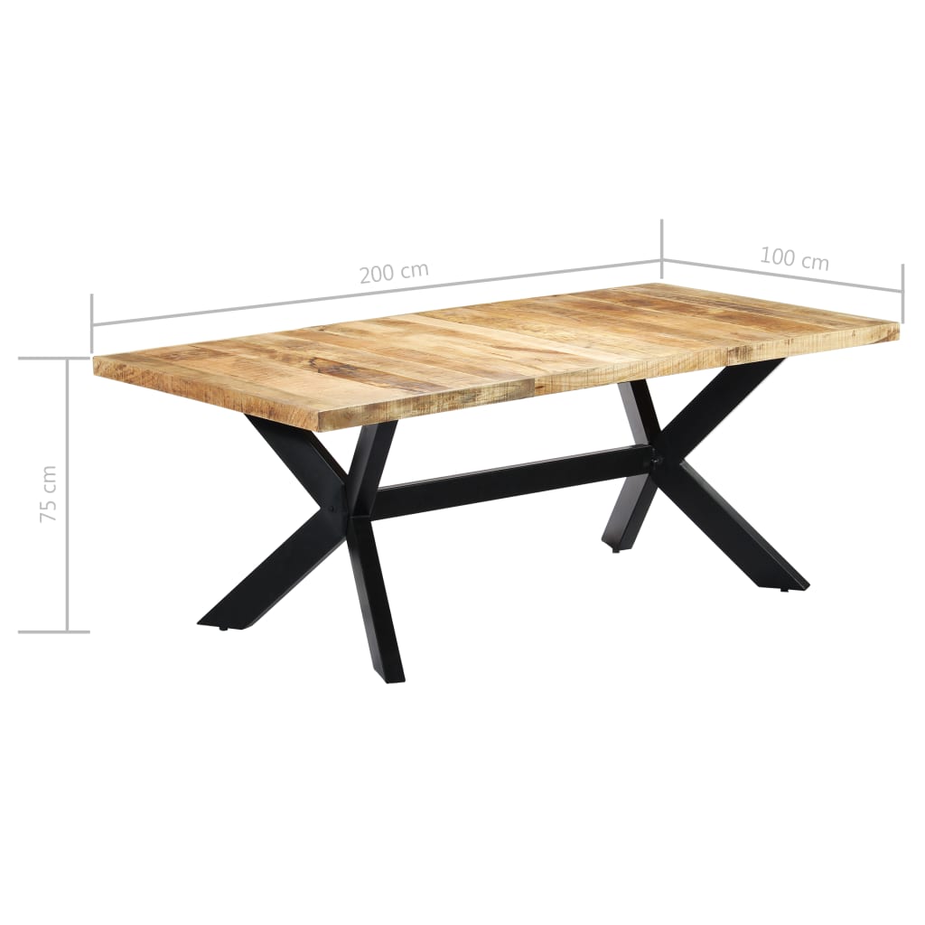 Table de salle à manger 200x100x75 cm Bois de manguier solide - XIOS