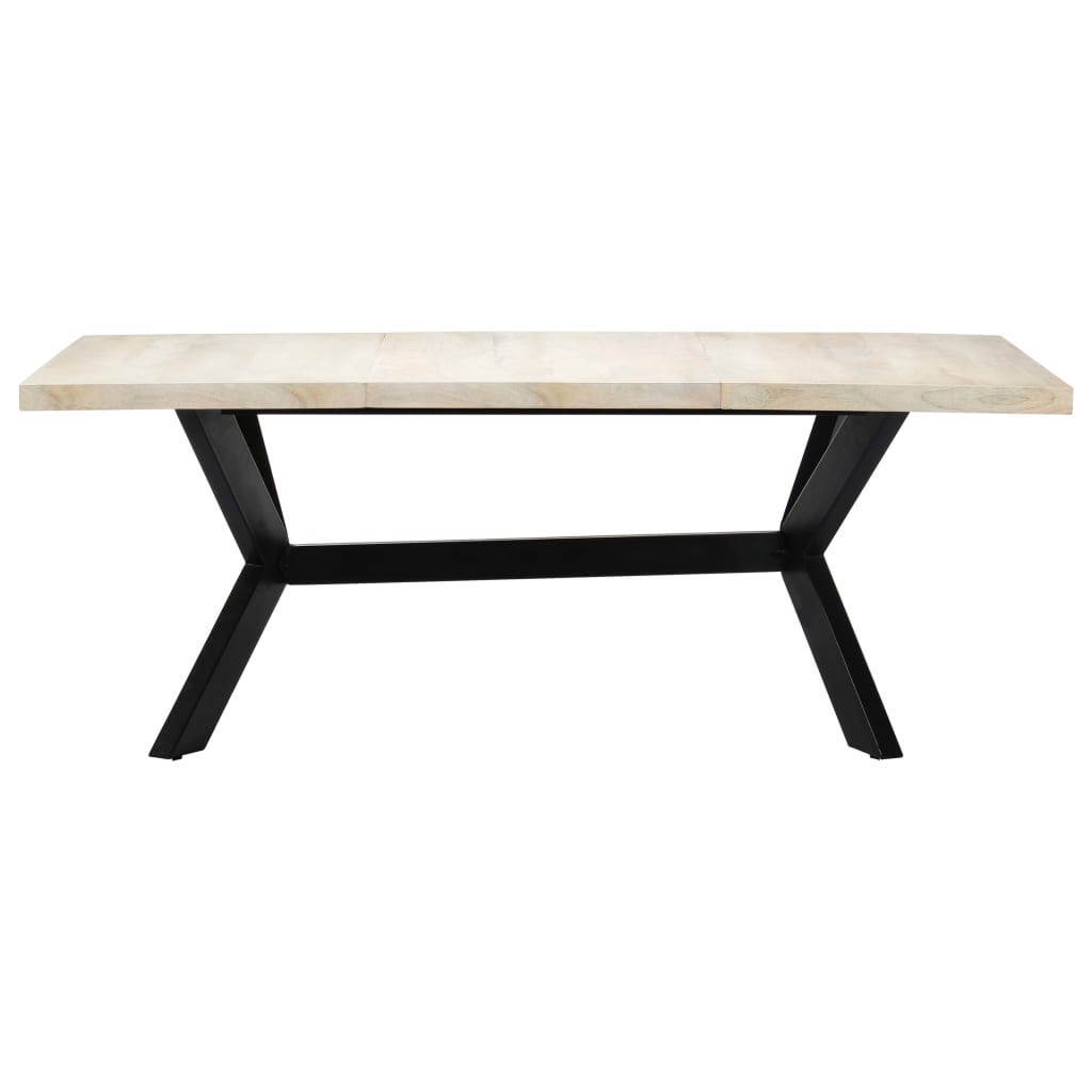 Table de salle à manger Blanc 200x100x75cm Bois manguier massif - XIOS