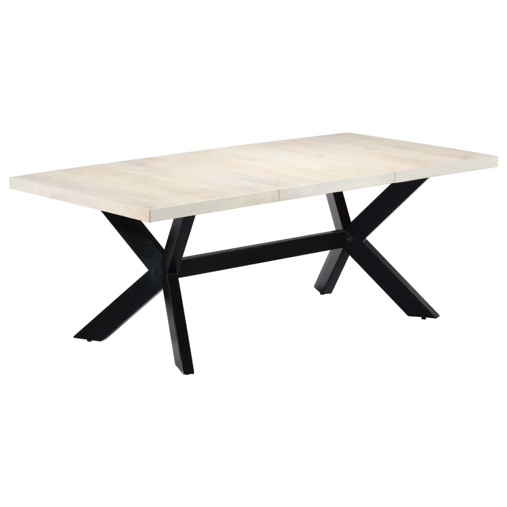 Table de salle à manger Blanc 200x100x75cm Bois manguier massif - XIOS