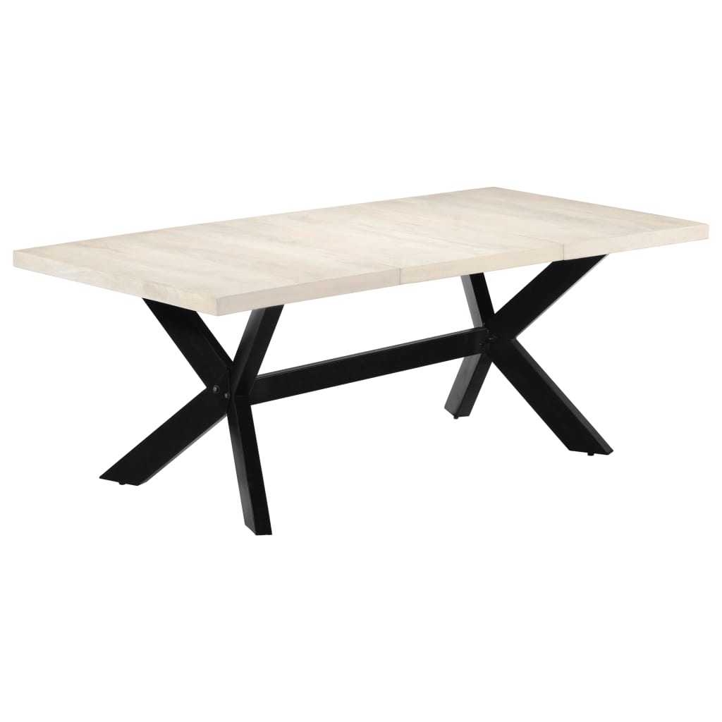 Table de salle à manger Blanc 200x100x75cm Bois manguier massif - XIOS