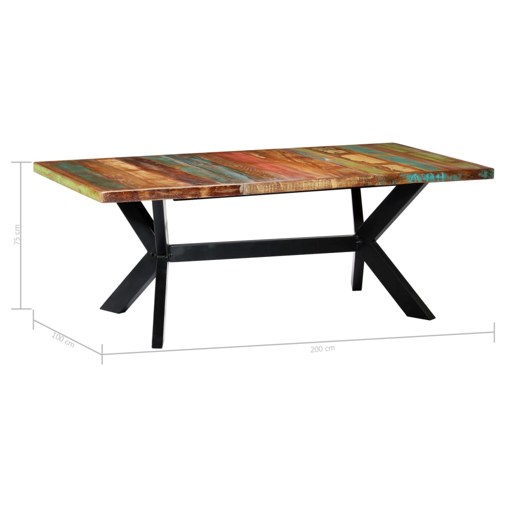 Table à manger 200x100x75 cm Bois de récupération solide - XIOS