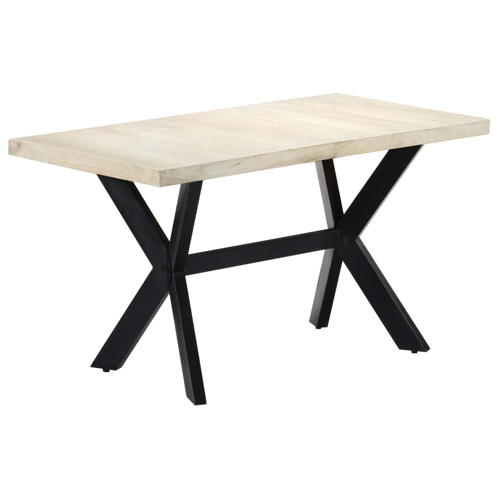 Table à dîner 140 x 70 x 75 cm Bois de manguier massif blanchi - XIOS