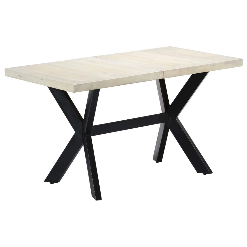 Table à dîner 140 x 70 x 75 cm Bois de manguier massif blanchi - XIOS