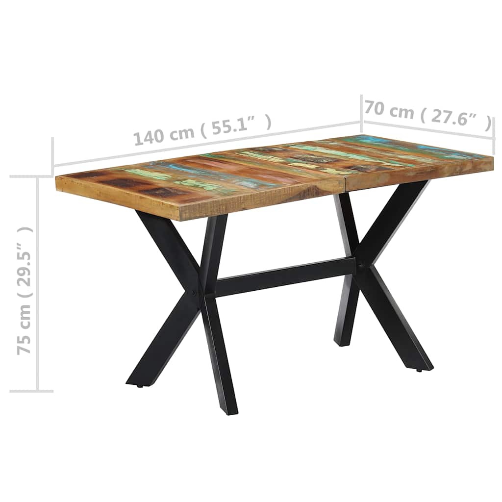 Table à manger 140x70x75 cm Bois de récupération massif - XIOS