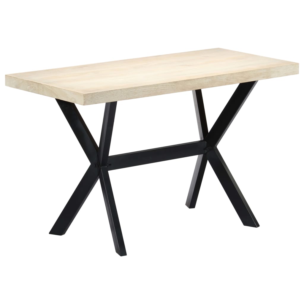 Table à dîner Blanc 120x60x75 cm Bois de manguier massif