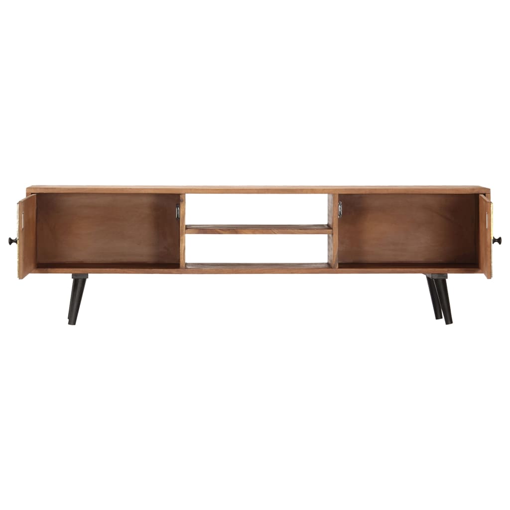 Meuble TV 140x30x40 cm Bois solide d'acacia - XIOS