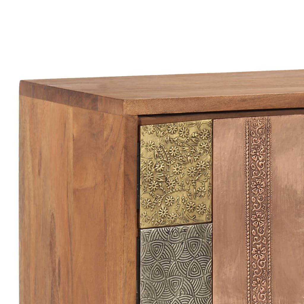 Meuble TV 140x30x40 cm Bois solide d'acacia - XIOS