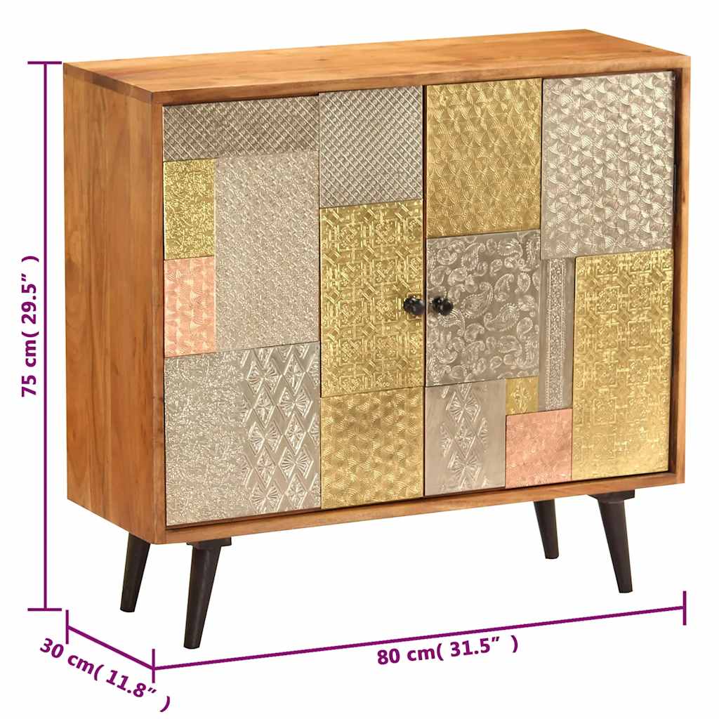 Buffet 80x30x75 cm Bois d'acacia massif - XIOS