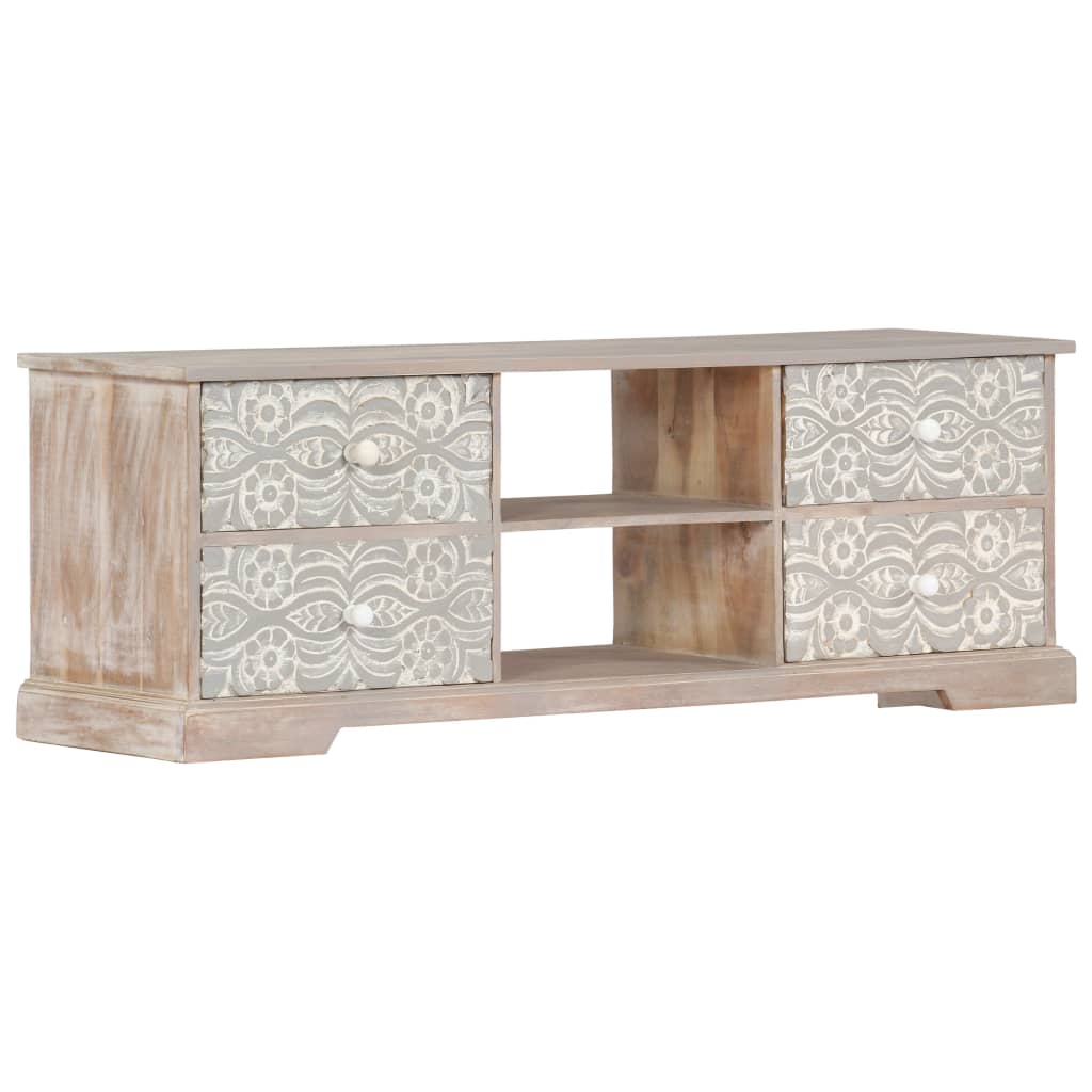 Meuble TV 120x30x40 cm Bois d'acacia massif - XIOS