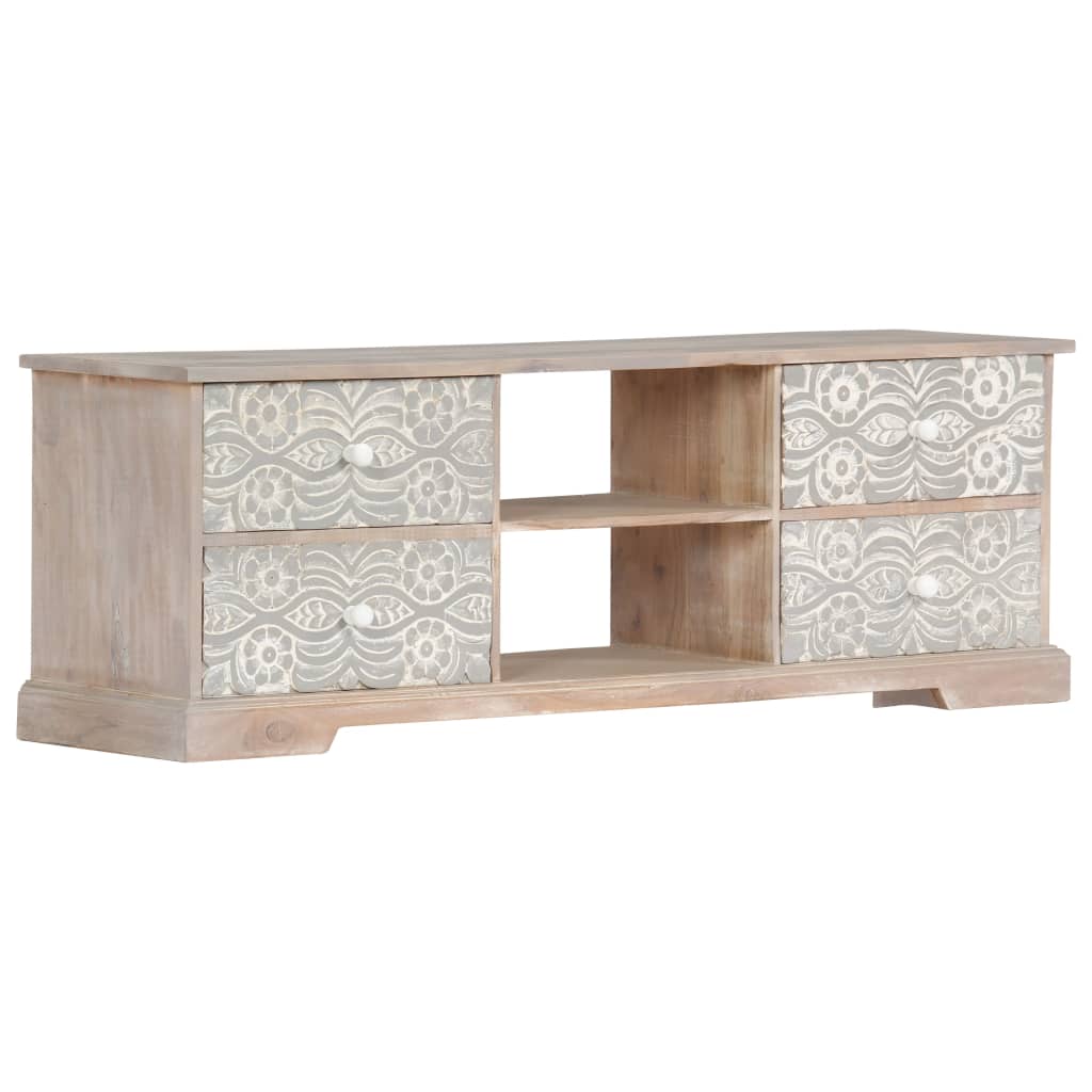 Meuble TV 120x30x40 cm Bois d'acacia massif - XIOS