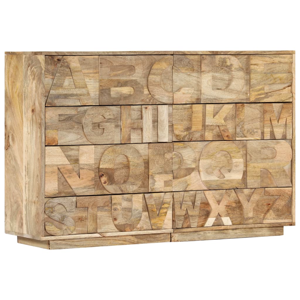 Meuble alphabétique avec 6 tiroirs 120x35x79 cm Manguier massif - XIOS