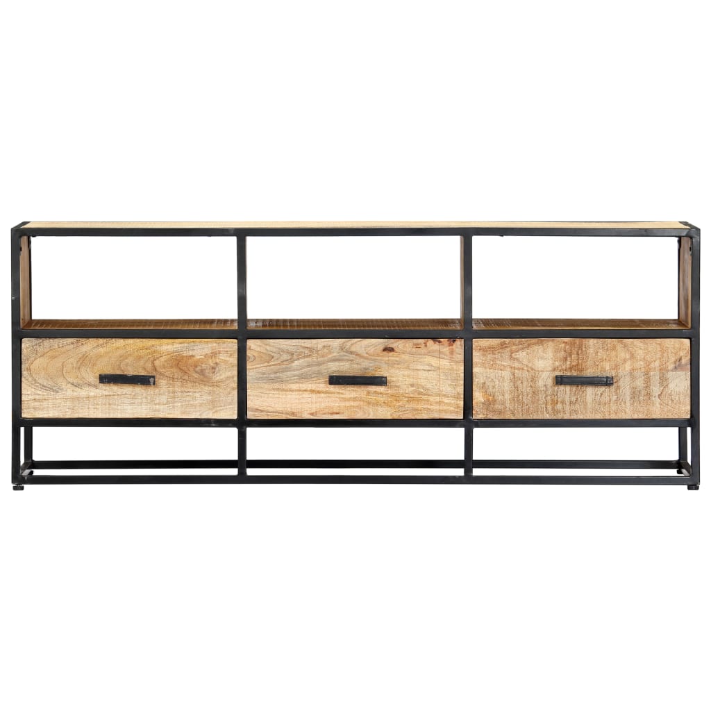 Meuble TV 120x30x45 cm Bois solide de manguier - XIOS