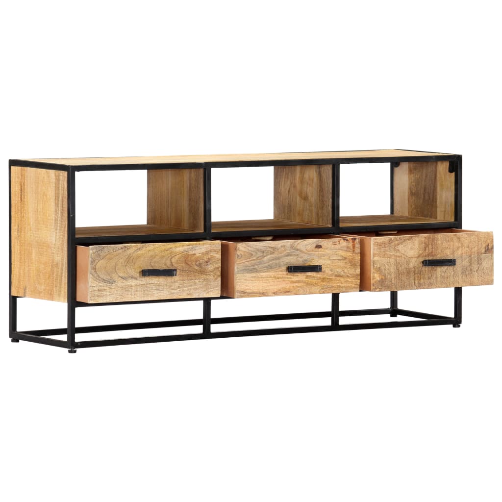 Meuble TV 120x30x45 cm Bois solide de manguier - XIOS