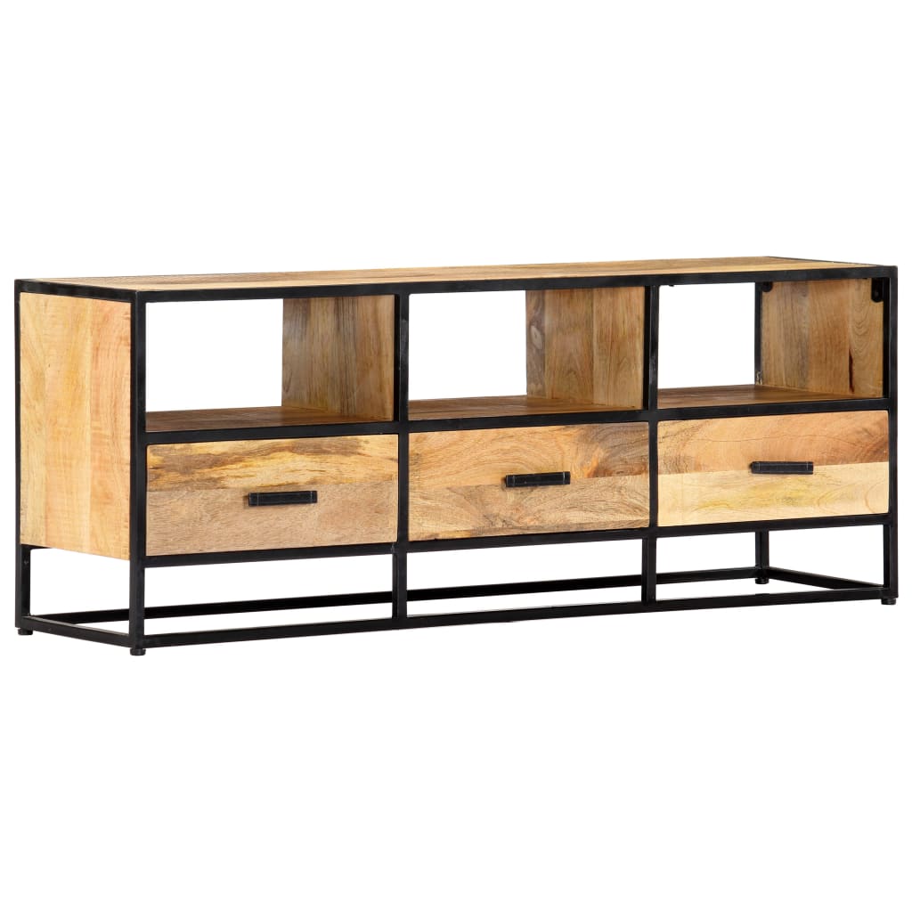 Meuble TV 120x30x45 cm Bois solide de manguier - XIOS