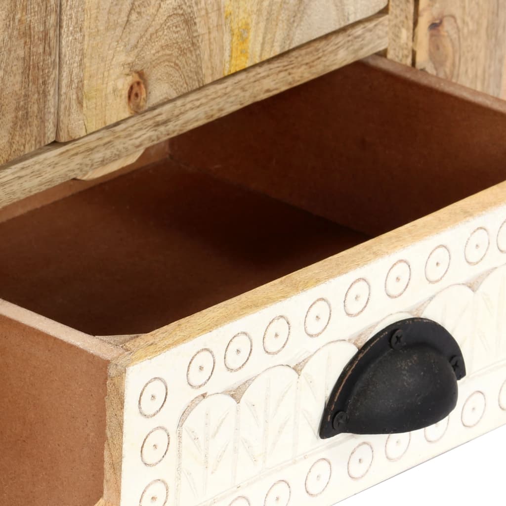 Meuble TV 120x30x40 cm Bois massif de manguier - XIOS