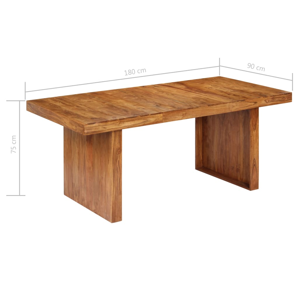 Table de salle à manger 180x90x75 cm Bois solide d'acacia - XIOS