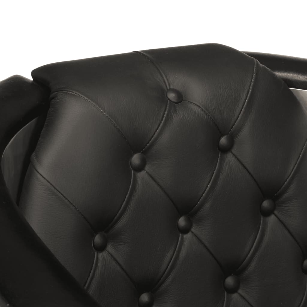 Fauteuil en style d'aviation noir cuir véritable - XIOS