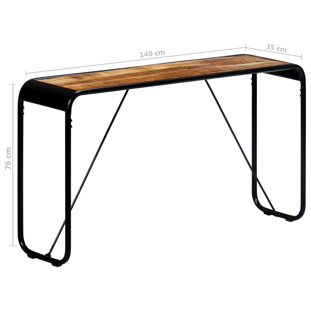 Table console 140 x 35 x 76 cm Bois de manguier massif brut - XIOS