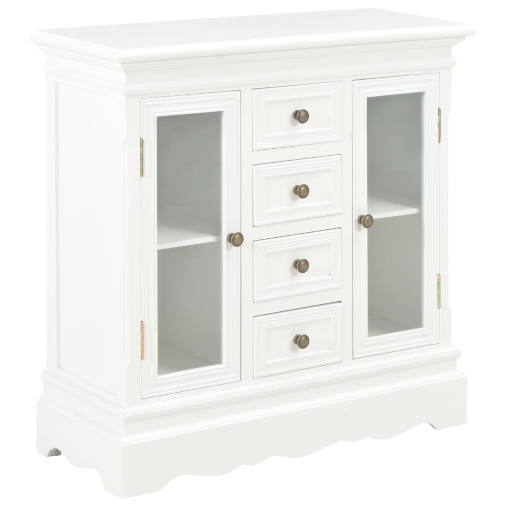 Buffet blanc 70x28x70 cm bois de pin massif - XIOS