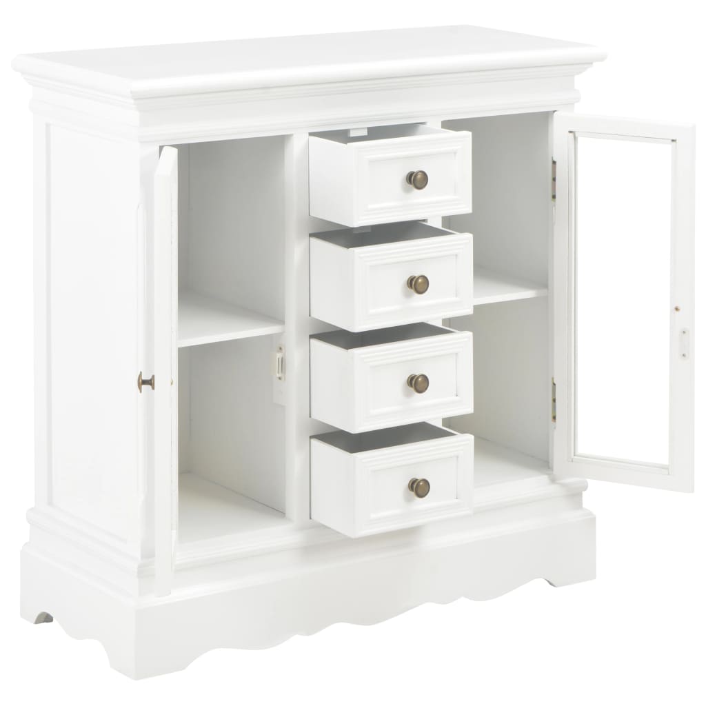 Buffet blanc 70x28x70 cm bois de pin massif - XIOS